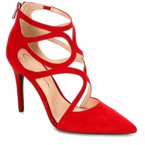 Jessica Simpson Vermilion Red Suede Point Stiletto